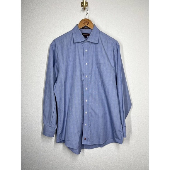 Nordstrom Mens Smartcare Wrinkle Free Button Down Shirt 16.5- 34 Blue - Picture 1 of 4